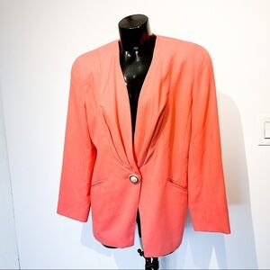 Coral VINTAGE 80S Structured Blazer Pearl Details